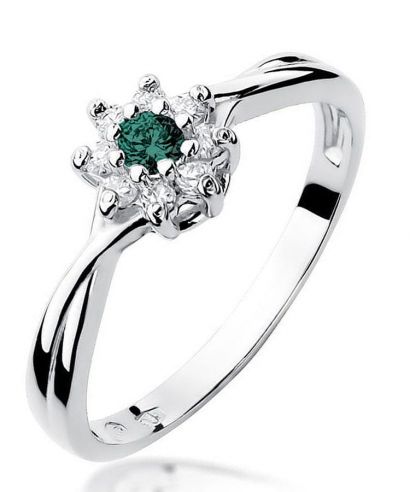 Prsteň Bonore - Biele Zlato 585 - Smaragd 0,15 ct