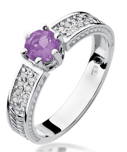 Prsteň Bonore - Biele Zlato 585 - Ametyst 0,5 ct
