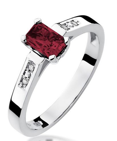 Prsteň Bonore - Biele Zlato 585 - Rubín 0,8 ct