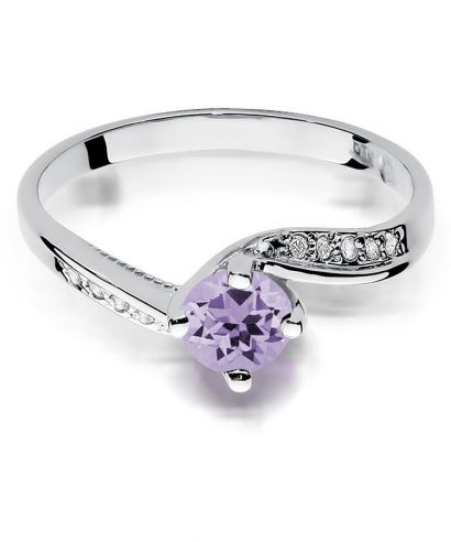 Prsteň Bonore - Biele Zlato 585 - Ametyst 0,5 ct