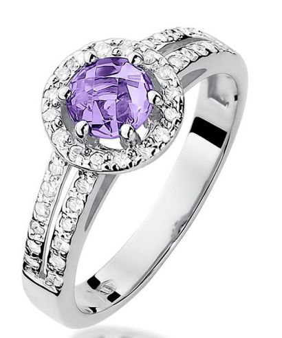 Prsteň Bonore - Biele Zlato 585 - Ametyst 0,5 ct