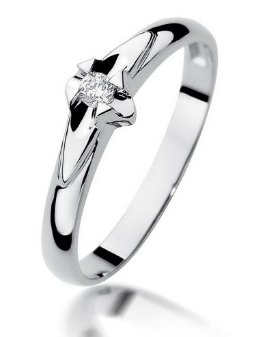 Prsteň Bonore - Biele Zlato 585 - Diamant 0,04 ct