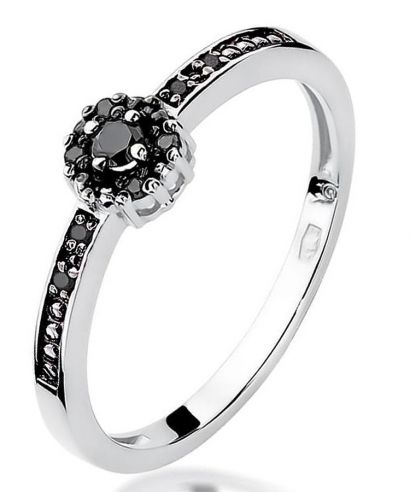 Prsteň Bonore - Biele Zlato 585 - Čierny Diamant 0,02 ct