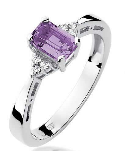 Prsteň Bonore - Biele Zlato 585 - Ametyst 0,5 ct