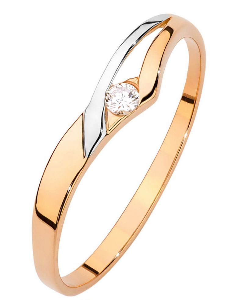 Prsteň Bonore - Ružové Zlato 585 - Diamant 0,04 ct