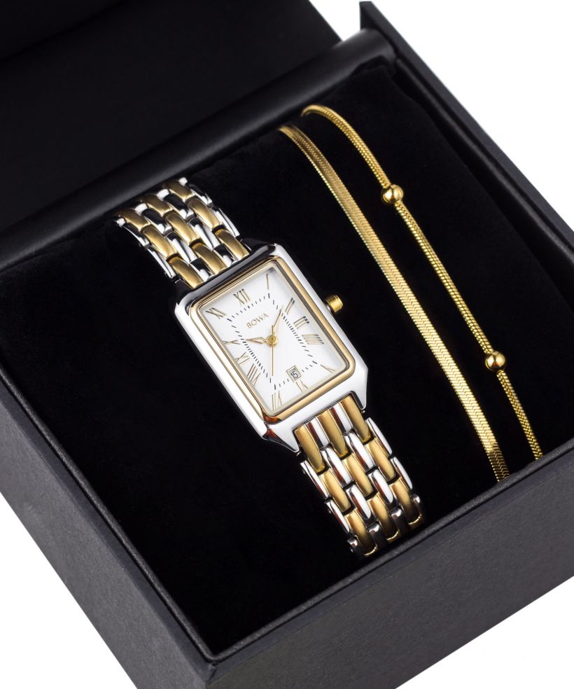 Hodinky dámske BOWA Barcelona Pearl Gold Steel 23 Gift Set