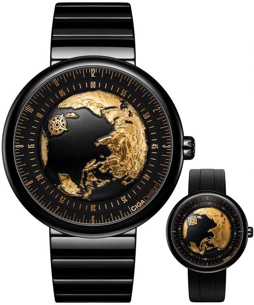 Hodinky pánske Ciga Design U Series Blue Planet II Gilded Age Automatic SET