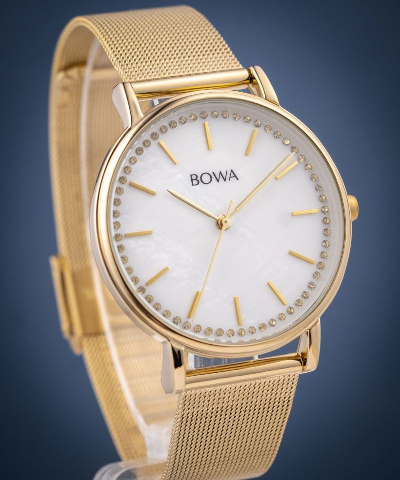 Hodinky dámske BOWA Rio Pearl-Gold Mesh 38