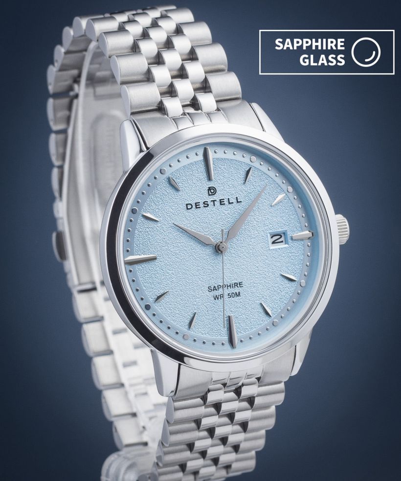 Hodinky pánske DESTELL Pictor Ice Blue Silver Steel Sapphire