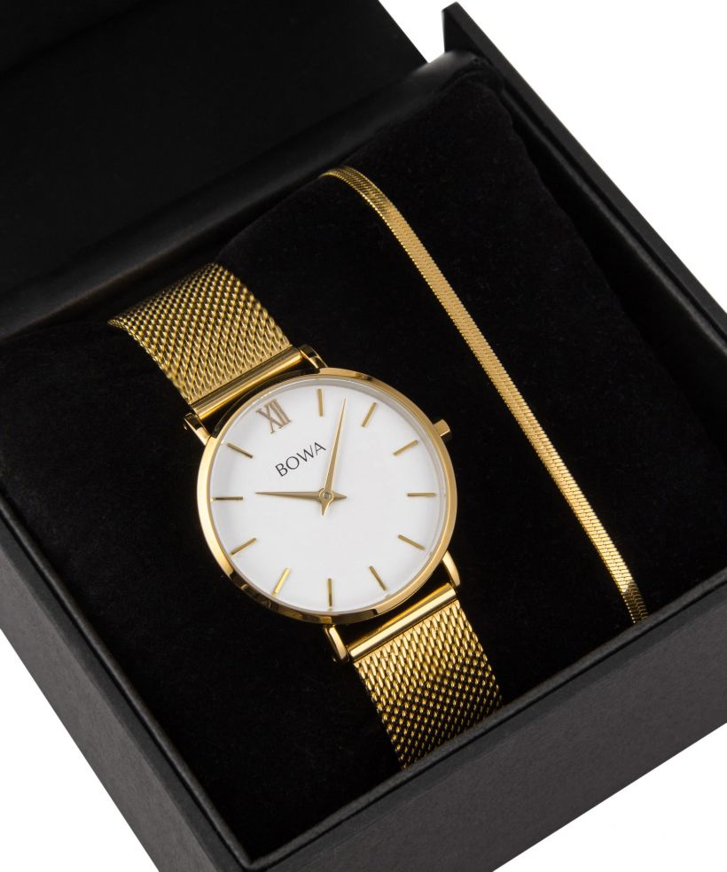 BOWA London White-Gold 33 Gift Set (hodinky + náramok)