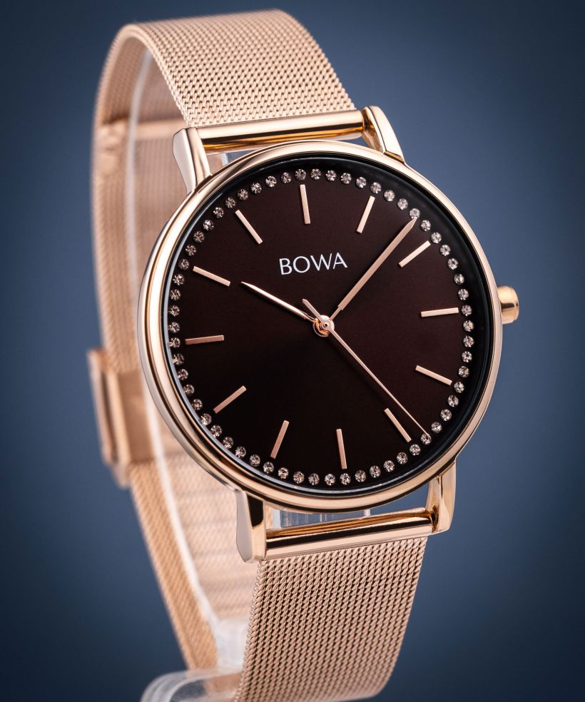 Hodinky dámske BOWA Rio Brown-Rose Gold Mesh 38
