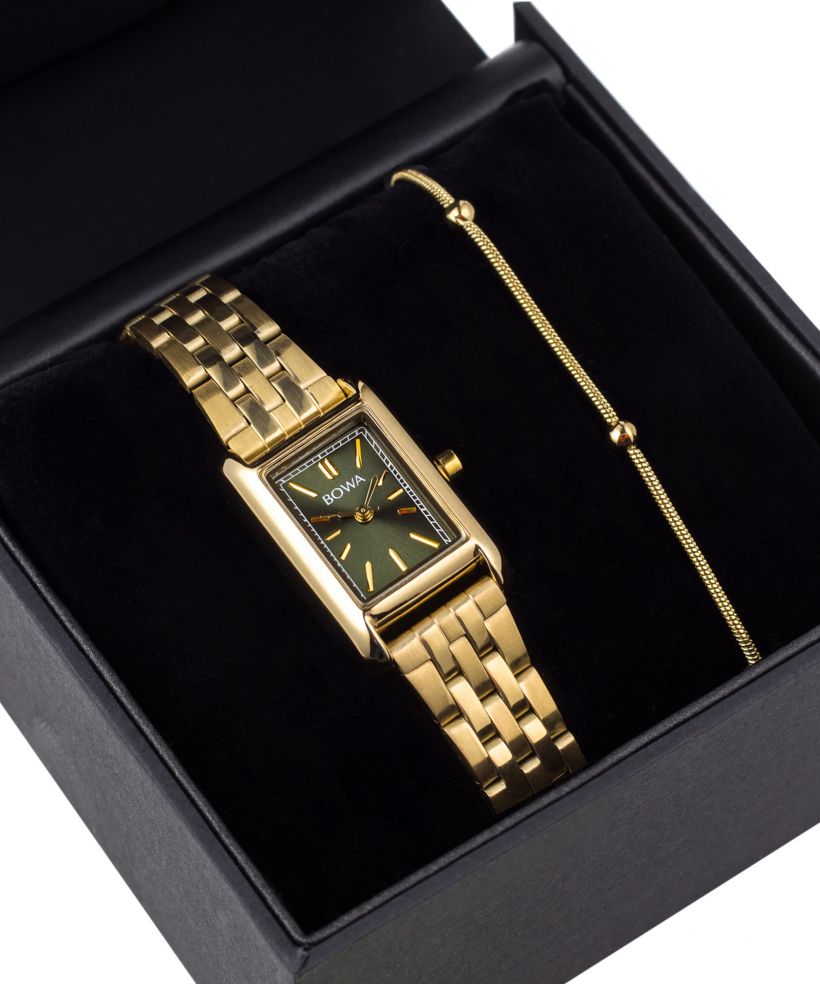Hodinky dámske BOWA Paris Green-Gold Steel 20 Gift Set