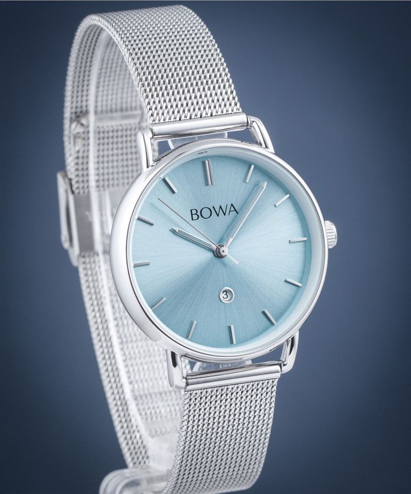 Hodinky dámske BOWA Milan Ice-Blue Silver Mesh 34