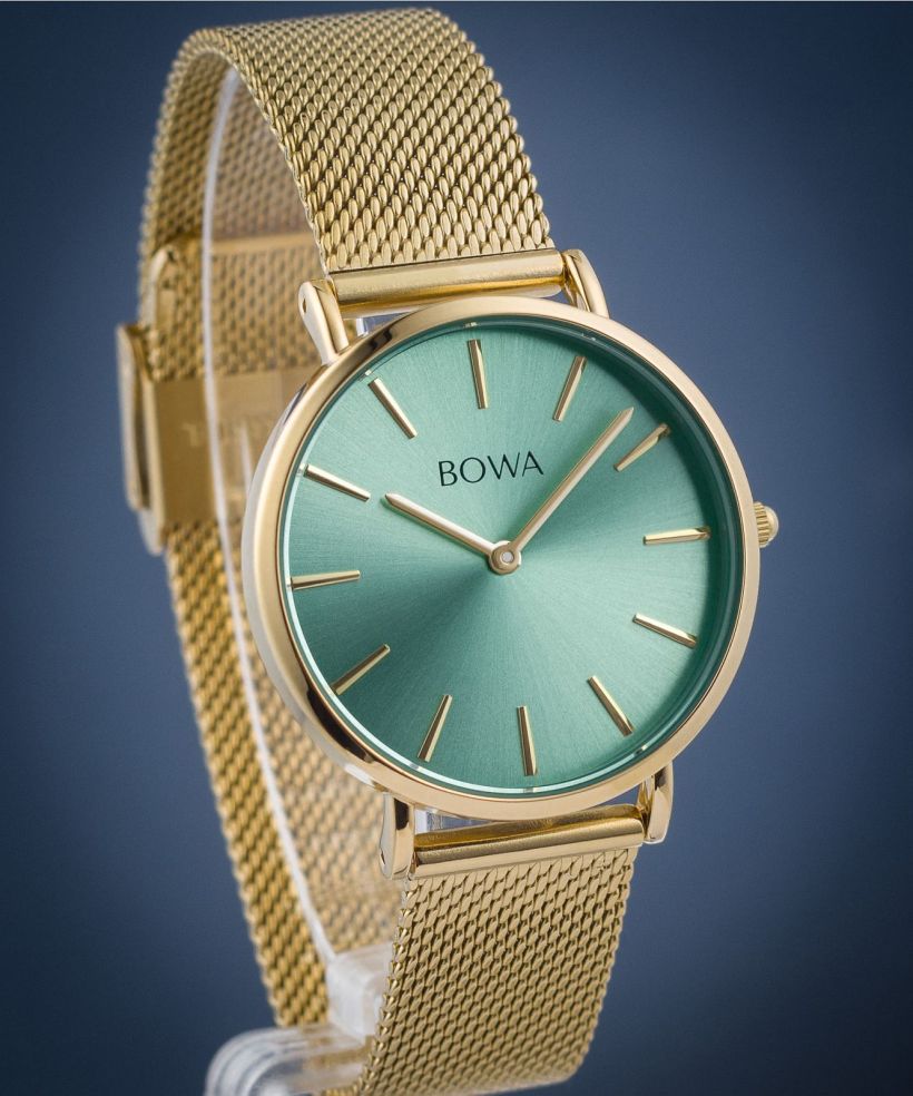 Hodinky dámske BOWA New York Petite Mint-Gold Mesh 34