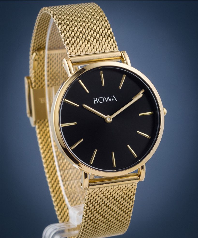 Hodinky dámske BOWA New York Petite Black-Gold Mesh 34