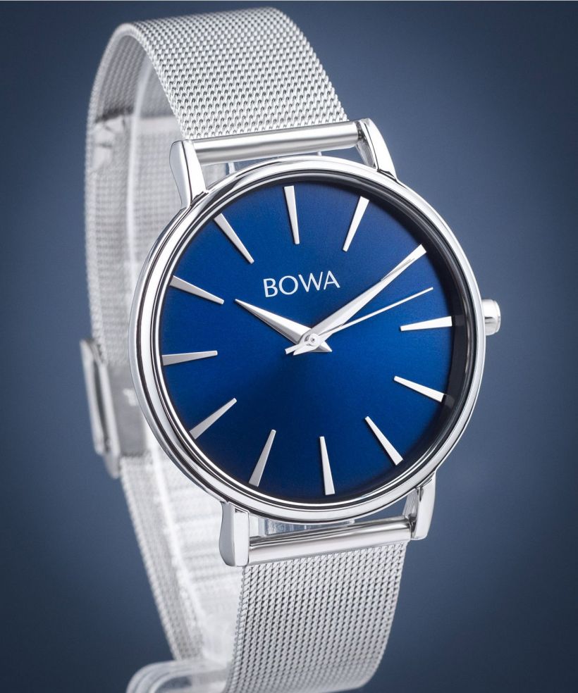 Hodinky dámske BOWA Praha Navy Blue-Silver Mesh 38