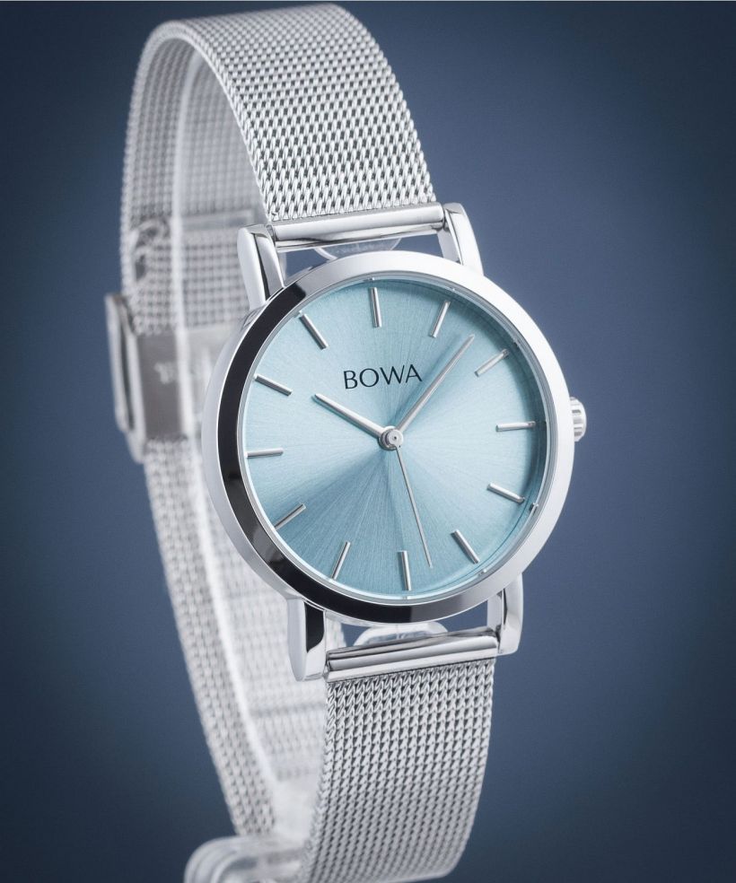 Hodinky dámske BOWA Tokyo Ice-Blue Silver Mesh 33