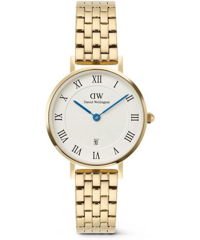 Hodinky dámske Daniel Wellington Petite Roman Numerals Date 5-link Gold