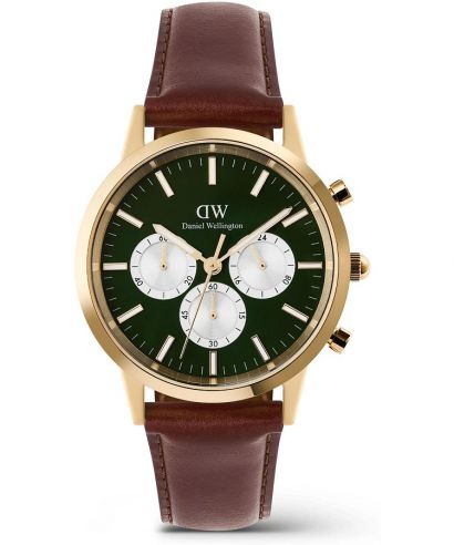 Hodinky pánske Daniel Wellington Iconic St Mawes Emerald Panda Gold Chronograph