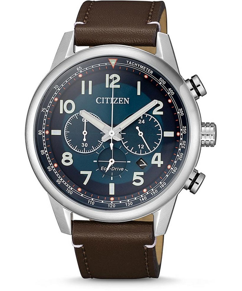 Hodinky pánske Citizen Leather Eco-Drive Chronograph