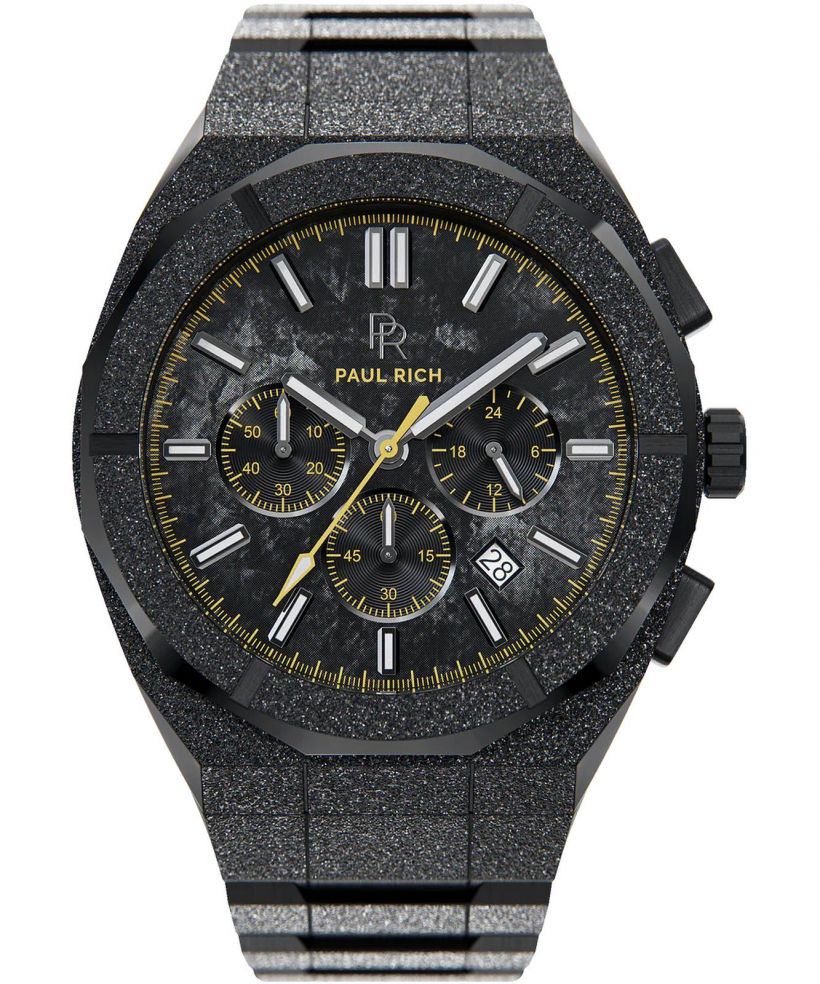 Hodinky pánske PAUL RICH Motorsport Frosted Carbon Yellow Chronograph Limited Edition