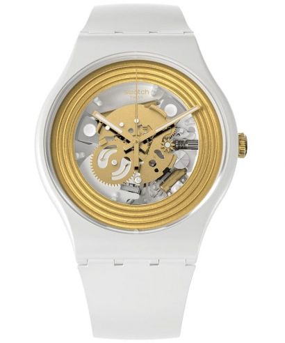 Hodinky Unisex Swatch Golden Wings White