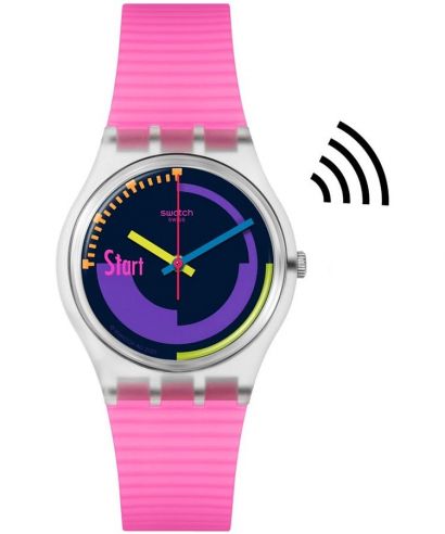 Hodinky unisex Swatch Neon Pink Podium Pay!