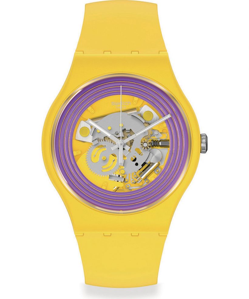 Hodinky Unisex Swatch Purple Rings Yellow
