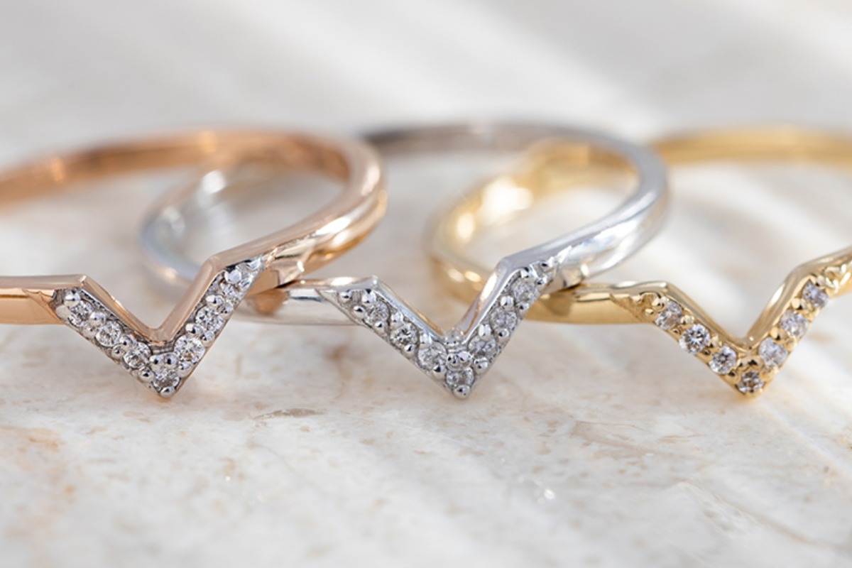 Dámske zlaté prstene s diamantmi Bonore