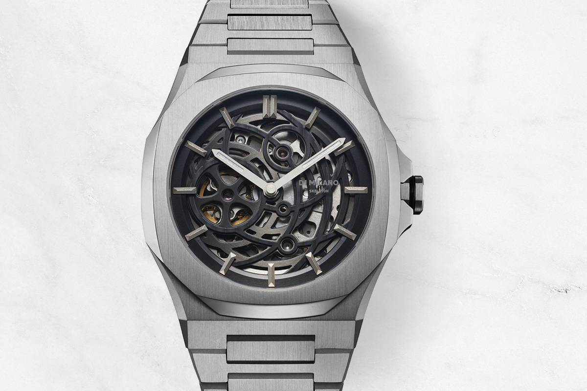 Pánske hodinky D1 Milano Skeleton Silver