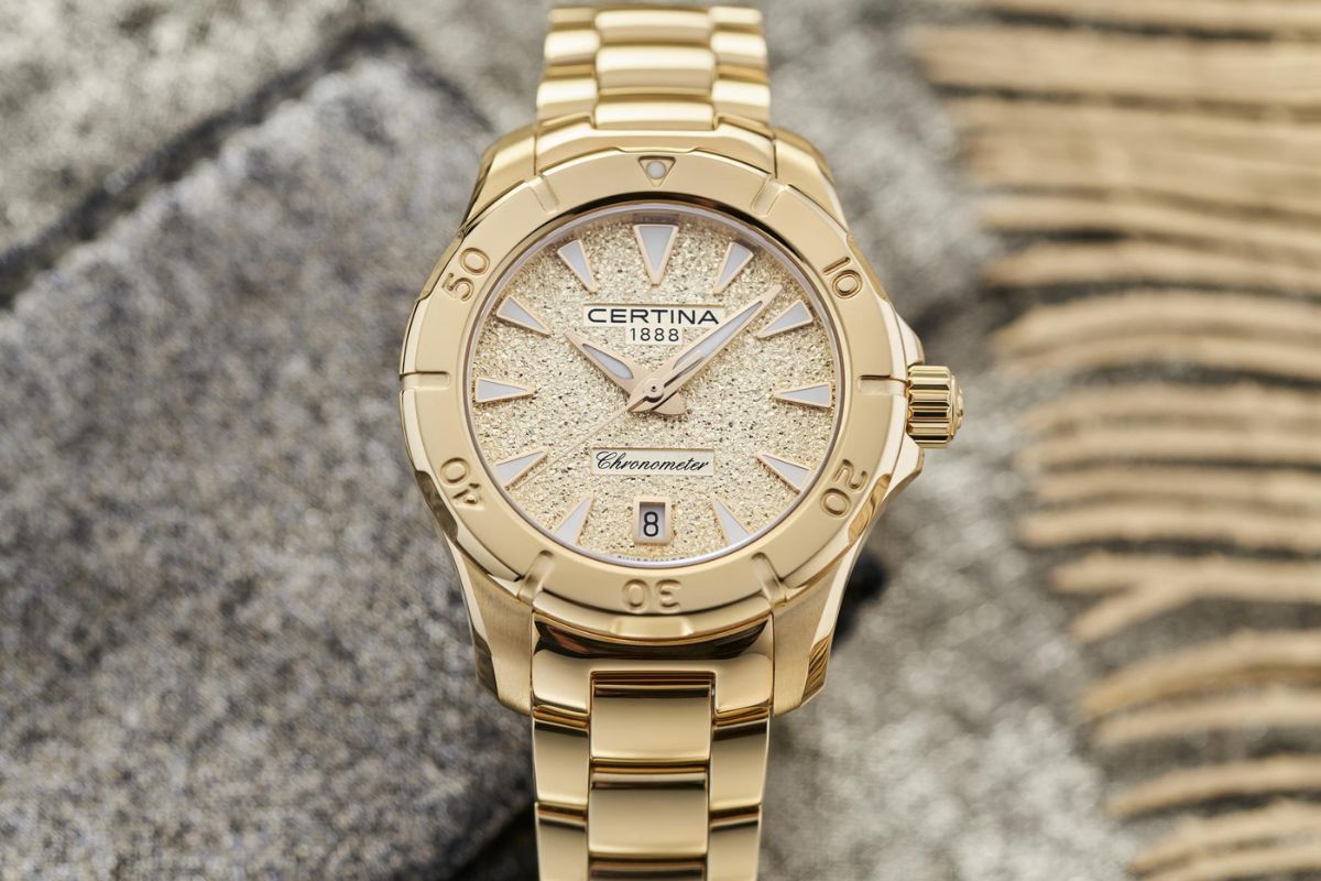 Zlaté hodinky Certina DS Action s lesklým ciferníkom C032.951.33.361.00 