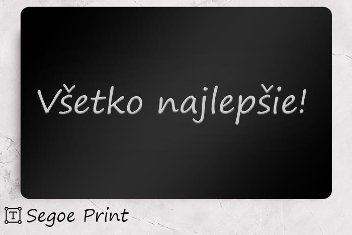 Gravírovanie na tanieri Segoe Print