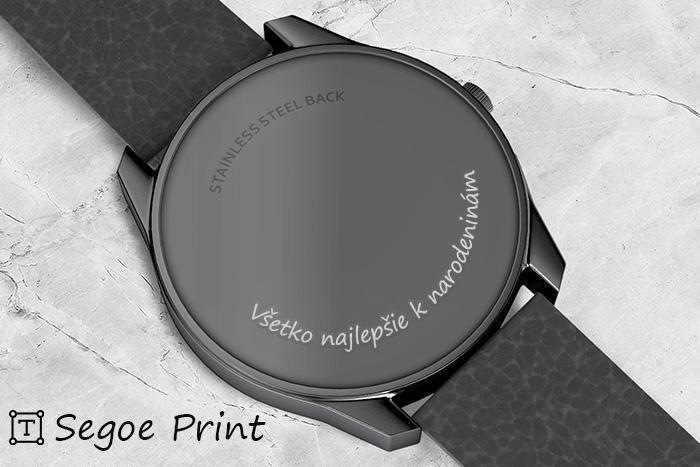 Gravírovanie hodiniek Segoe Print